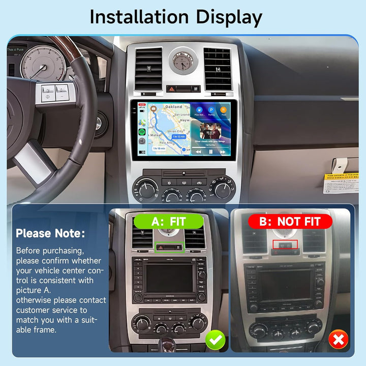 Hodozzy 4GB+128GB Android Autoradio für Chrysler 300 300C 2004-2011 mit Carplay Wireless Android Aut