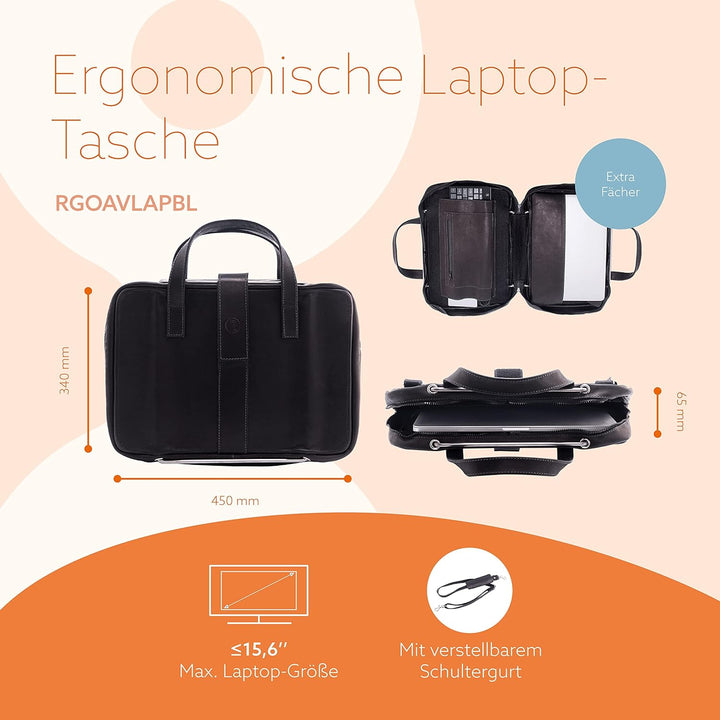 R-Go Tools Herren R-go Viva Laptoptasche, Schwarz, Schwarz