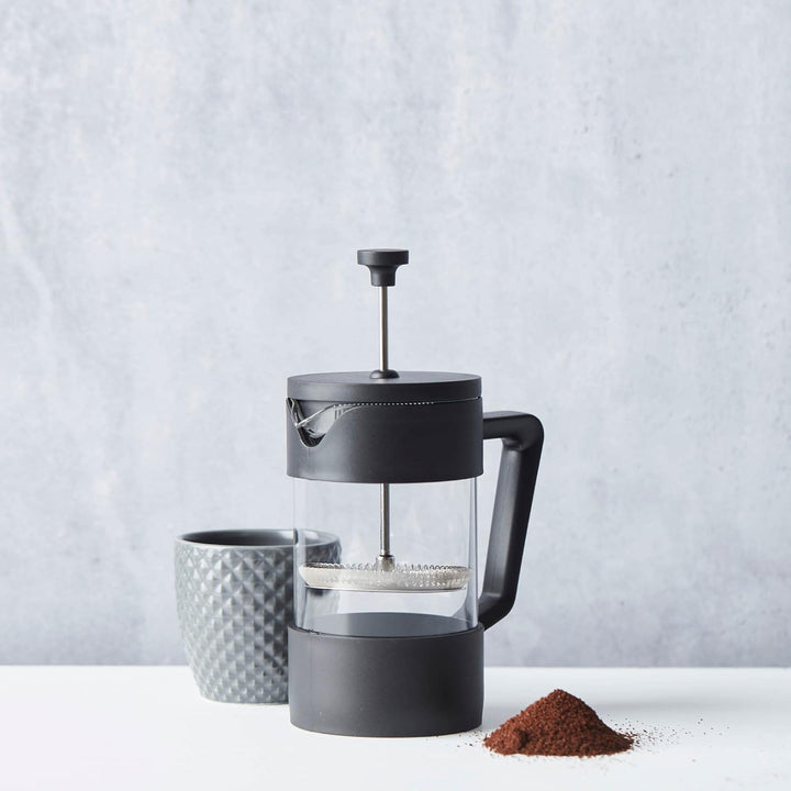 Point-Virgule French Press Kaffeebereiter aus Edelstahl, spülmaschinenfest, schwarz, 350ml