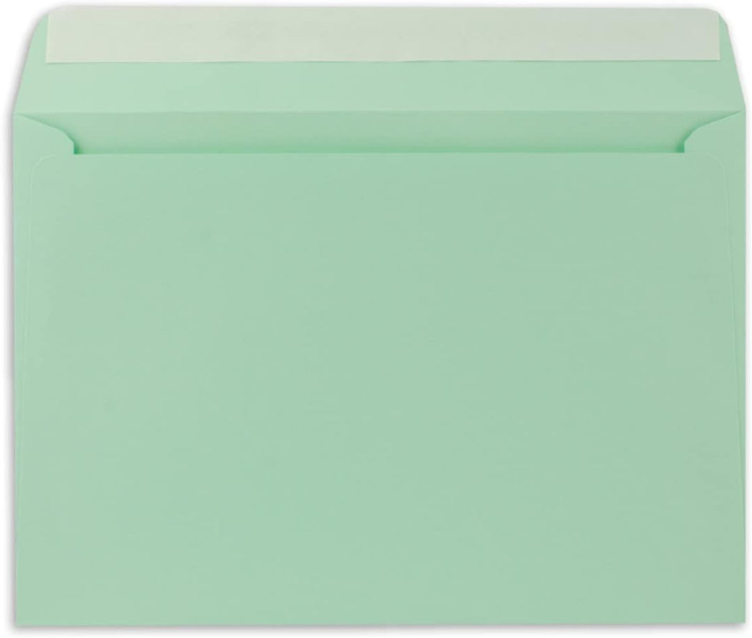 300x Briefumschläge DIN C5 Mintgrün (Grün)- 16,2 x 22,9 cm - Haftklebung - Edle Kuverts für grosse E