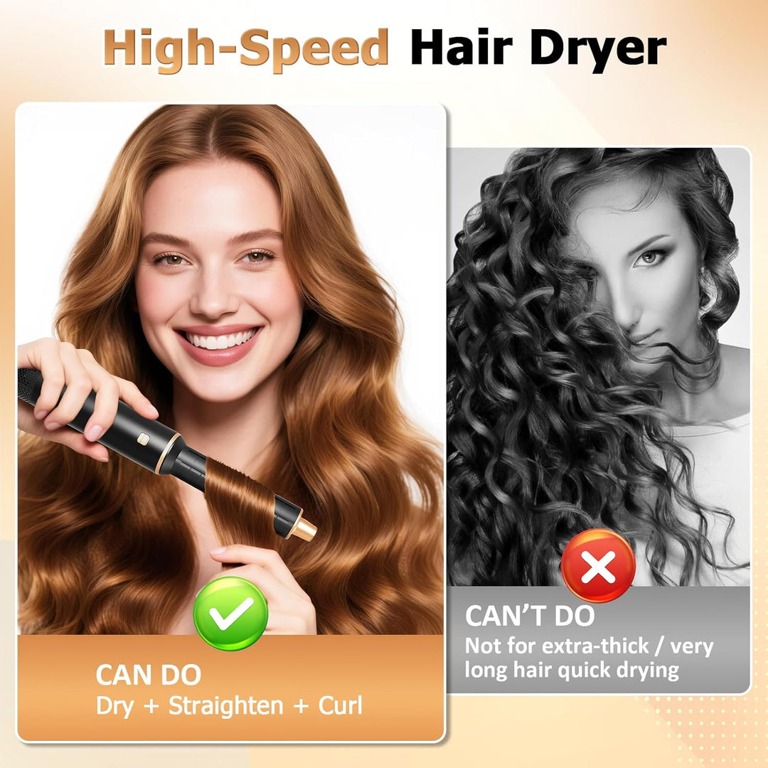 5 in 1 Airstyler Warmluftbürste 1000W Ionen - Hair Styler Set mit Rundbürstenföhn, Lockenstab & Styl