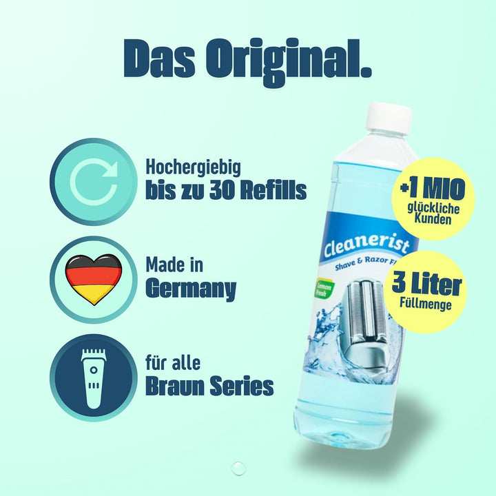 Cleanerist Scherkopfreiniger zum Nachfüllen von Braun Clean&amp;Charge Stationen der Serie 7: 799cc / 76