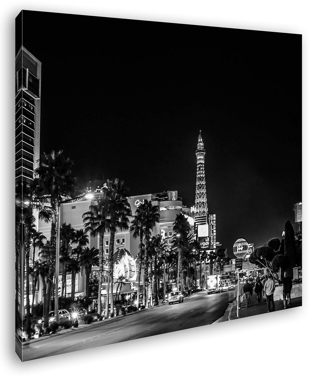 deyoli Innenstadt von Las Vegas bei Nacht Format: 70x70 Effekt: Schwarz&amp;Weiss als Leinwandbild, Moti