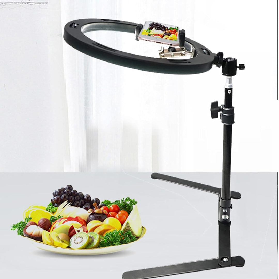 Überkopf-Telefonhalterung, verstellbarer Stativständer, 30 cm (11,81 Zoll) Gerät mit Lichtfunktion,
