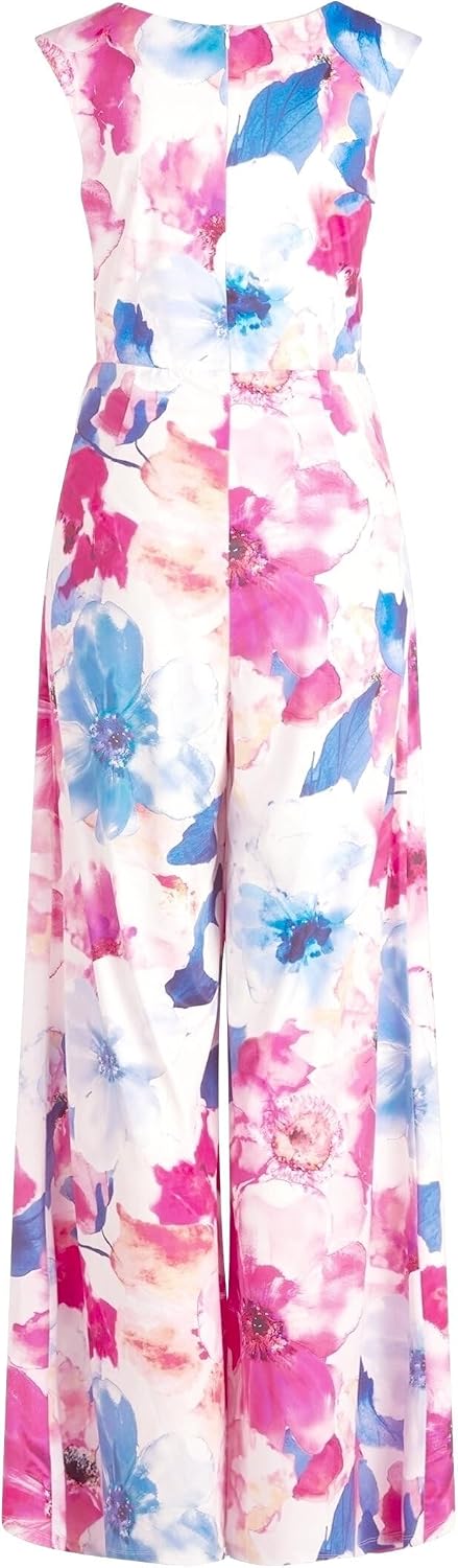 Vera Mont Damen Jumpsuit mit Blumenprint 36W Cream/Pink, 36W Cream/Pink