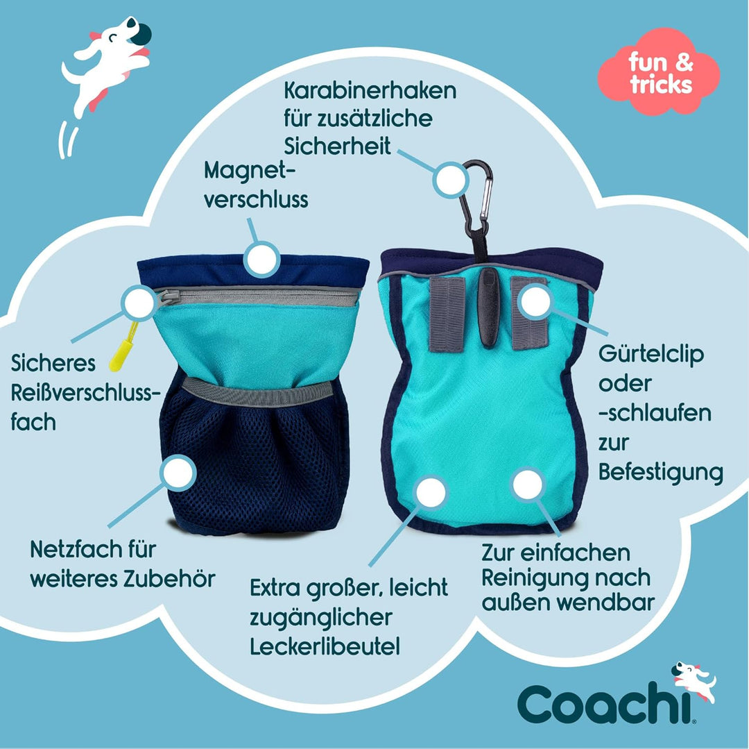 Coachi Pro Train & Treat Bag, Beutel. Ideal für Hundetrainer & Hundeausführer, extra grosser Staurau