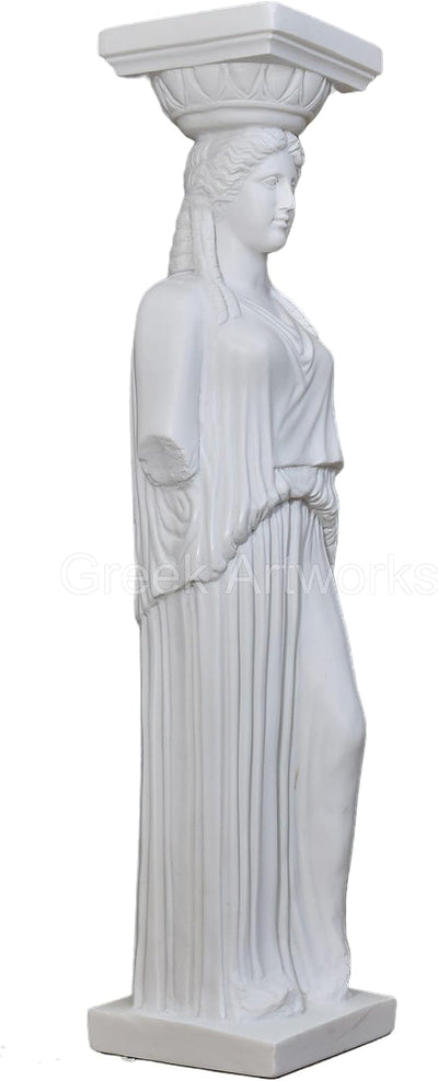 Caryatid Erechtheion Akropolis weibliche Säule griechische Statue Skulptur gegossen Marmor 81 cm