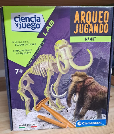 Clementoni - Arqueojugando Mamut, Fluoreszierendes Lernspiel 550272, 23.9 x 19.6 x 0.8 Mammut, Mammu