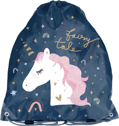 Unicorn Einhorn Kindergarten-Rucksack Set 4tlg. mit Brotdose, Trinkflasche und Turnbeutel Be