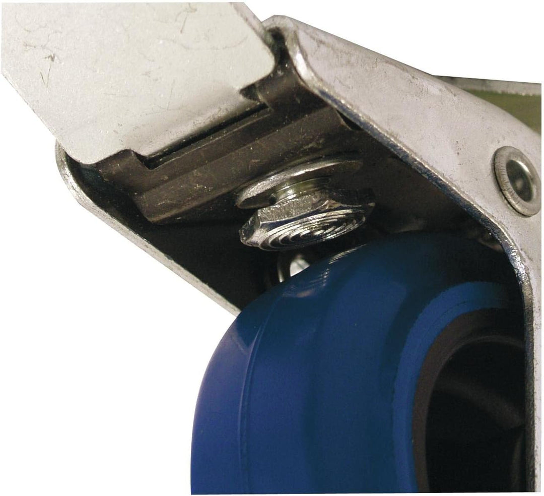 ROADINGER Lenkrolle 100mm blau mit Bremse | Lenkrolle mit geschütztem Lager