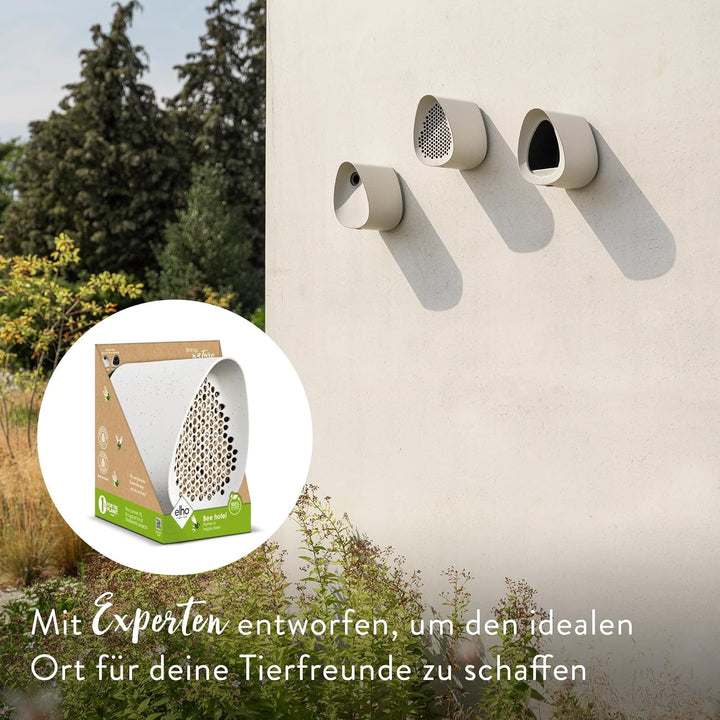 Elho Essential Bee Hotel 18cm - Insektenhotel für Bienen - 100% recyceltes Plastik - L18 x B21.1 x H