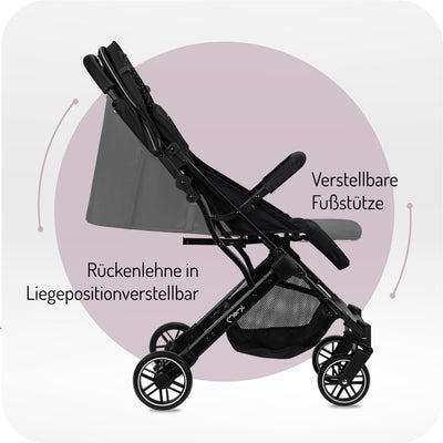 MOMI ESTELLE Kinderwagen für Kinder ab 6 Monat bis zu max. Körpergewicht von 15 kg, H105 x B51 x T75