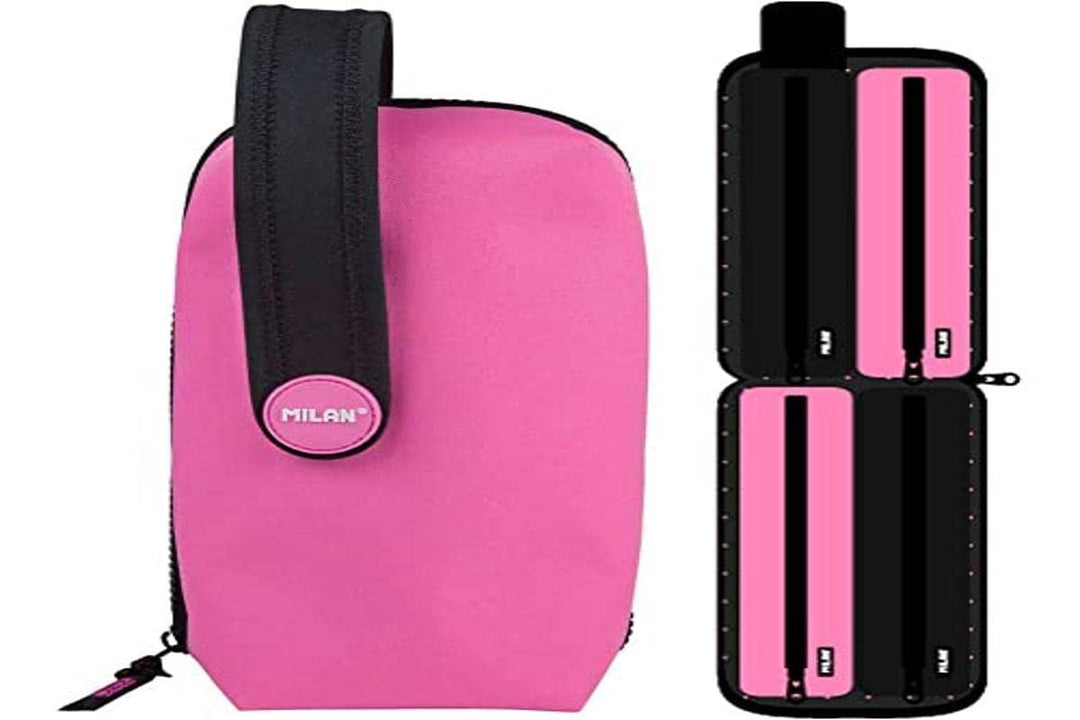 Federmäppchen Milan Fluo Pink Handly Multipencilcase 31 Teile