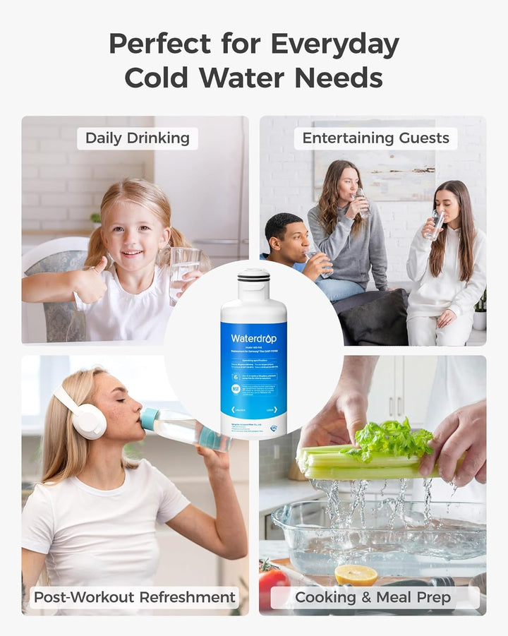 Waterdrop DA97-17376B Refrigerator Water Filter, Kompatibel mit Samsung® HAF-QIN/EXP, DA97-17376B, H