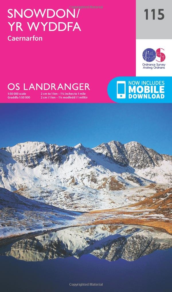 Snowdon & Caernarfon (OS Landranger Map, Band 115), Karte