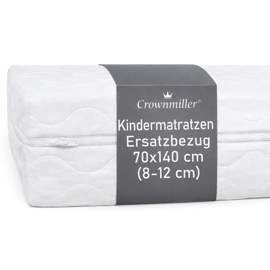 Microfaser Matratzenersatzbezug, Matratzenbezug 70x140 cm für Kindermatratzen von 8 bis 12 cm, 60°C