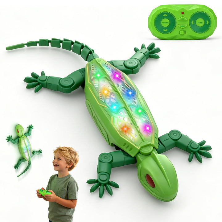 Ferngesteuerter Gecko mit Rückenbeleuchtung, Neuer Wandkletterer Gecko – 9 Lichtmodi, RC-Gecken Spie