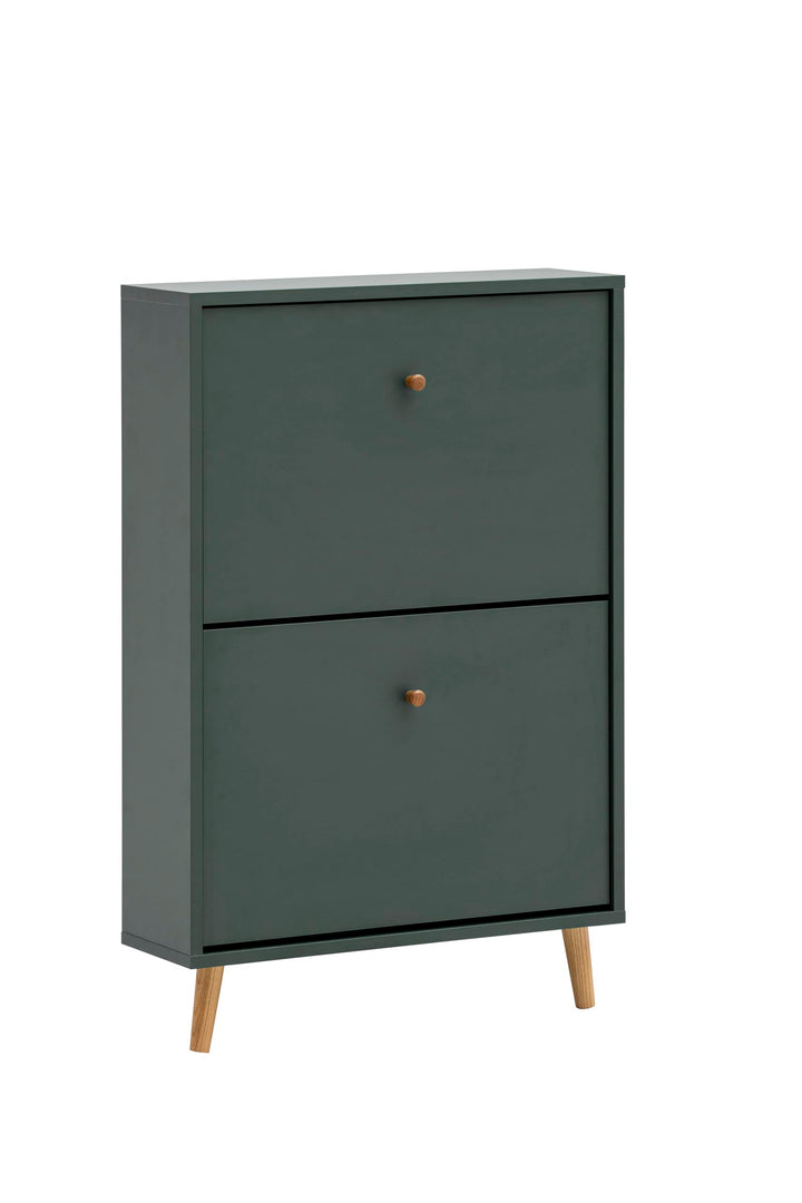 Schildmeyer Bjarne Schuhschrank 160171, waldgrün, 59,8 x 19,5 x 92,2 cm, platzsparend durch geringe