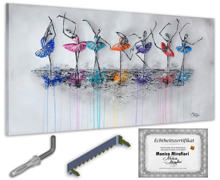 Monica Mirafiori I 100% HANDGEMALT I Gemälde Dancing 100x50cm | Gemälde Handgemalt | Acrylgemälde |