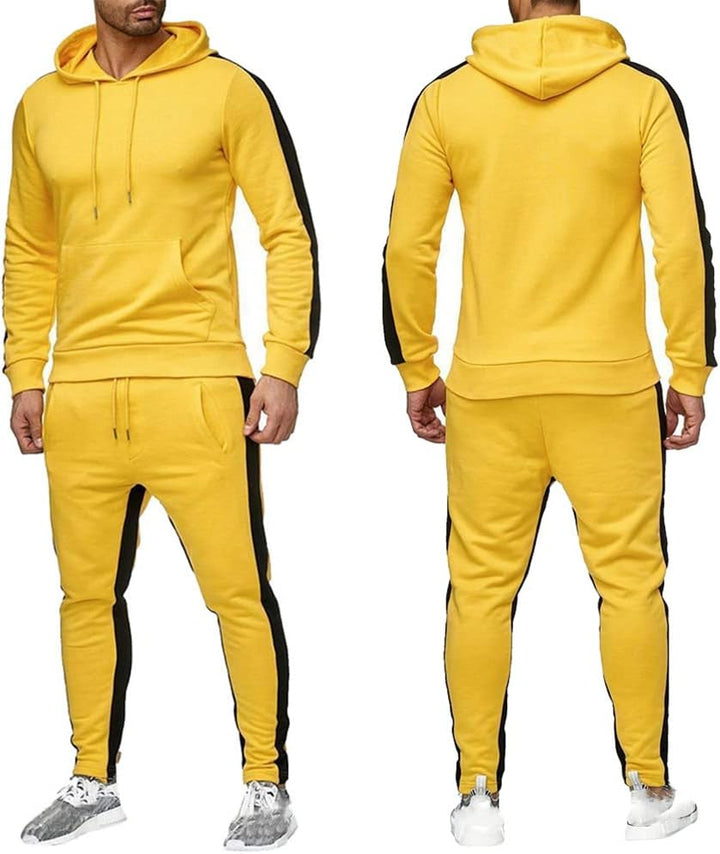 amropi Herren Trainingsanzug Jogginganzug Männer Kapuzenpullover und Jogginghose Sportanzug, Gelb