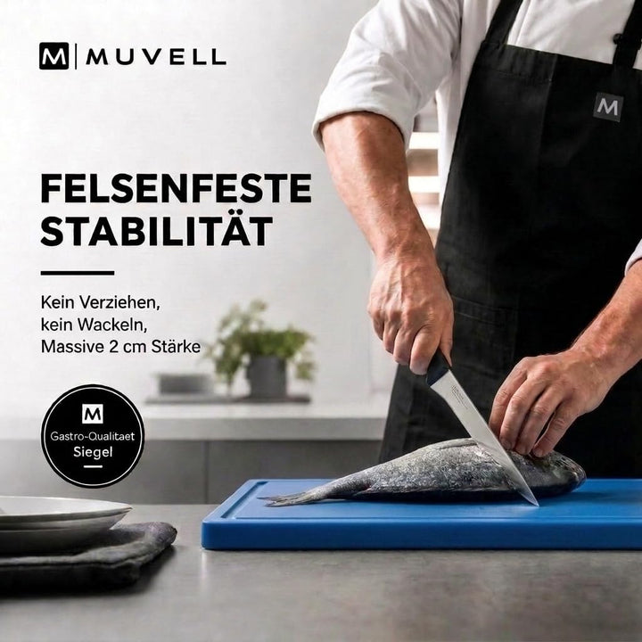 MUVELL stabiles Schneidebrett Kunststoff Spülmaschinenfest, EXTRA dick, messerschonend | Farben & Gr