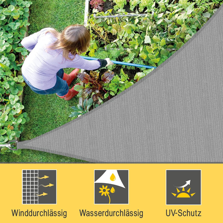 Sol Royal Sonnensegel dreieckig 6x4,2x4,2m Wasserdurchlässig HDPE Atmungsaktiver Balkon Terrasse Seg