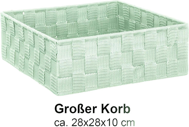 Brandsseller 4er Set Aufbewahrungsboxen - 28x28x10 cm, 26x13x9 cm, 13x13x9 cm (2x) – eckige Regalkör
