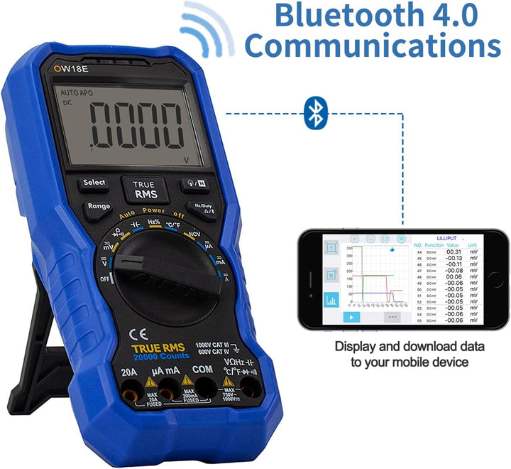 OW18E Digital multimeter,20000 Zählung True-RMS Voltmeter Ohmmeter, Hintergrundbeleuchtung LCD-Displ