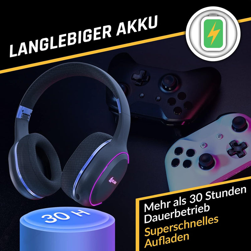 KLIM Lynx - NEU 2023 - Wireless Gaming Headset für PS4 PS5 Switch PC - Niedrige Latenz, Lightweight