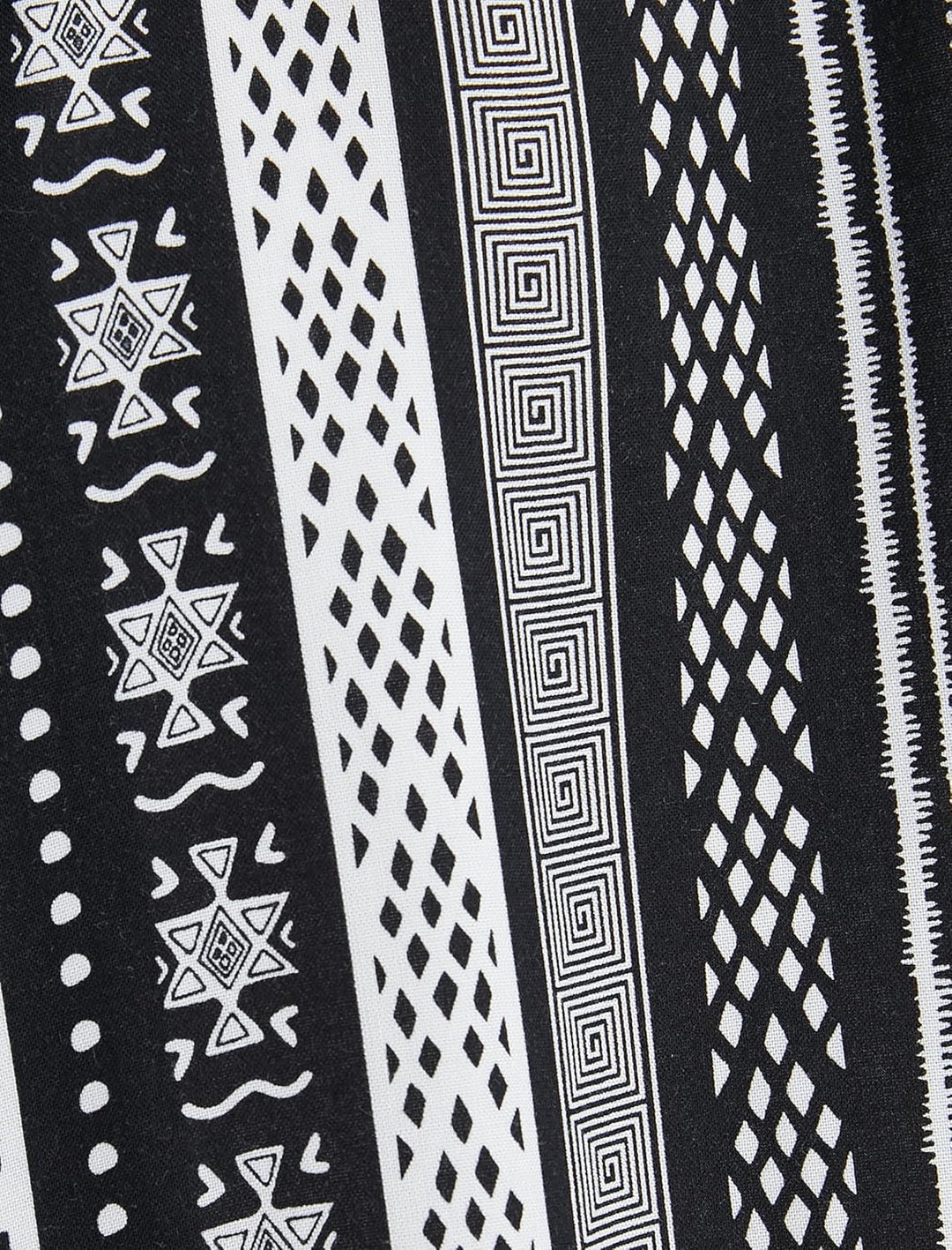 Koton Herren Short Sleeve Shirt Turndown Neck Ethnic Print Detailed Hemd M Schwarzes Muster (9d9), M