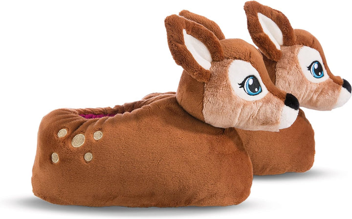 NICI 49227 REH Mala Magic Grösse 34-37 (M) braun-Nachhaltige warme Kuscheltier Hausschuhe für Jungen