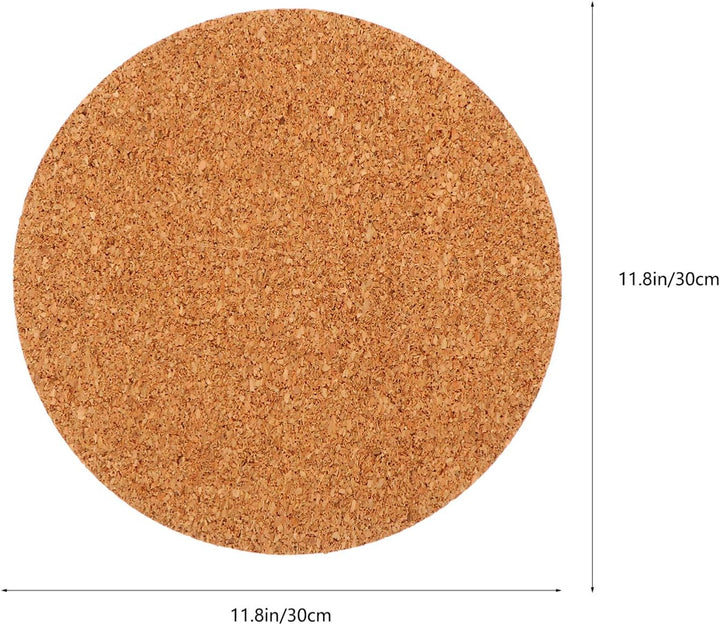 YARNOW Korkuntersetzer für Pflanzen 2 Stück, Runde Topfuntersetzer aus Kork mit PP-Folie, 30 cm x 4,