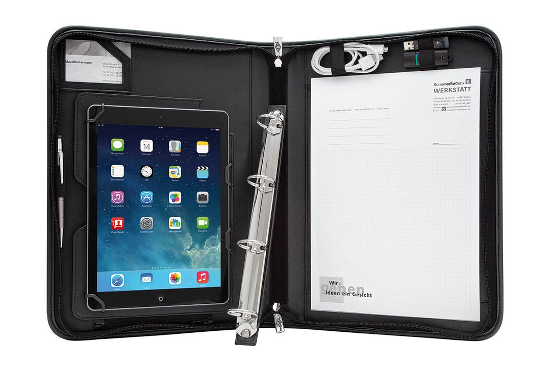 Wedo 5874901 Elegance A4 Organizer (mit Universalhalter für Tablet-PC von 24,6 cm (9,7 Zoll) bis 26,
