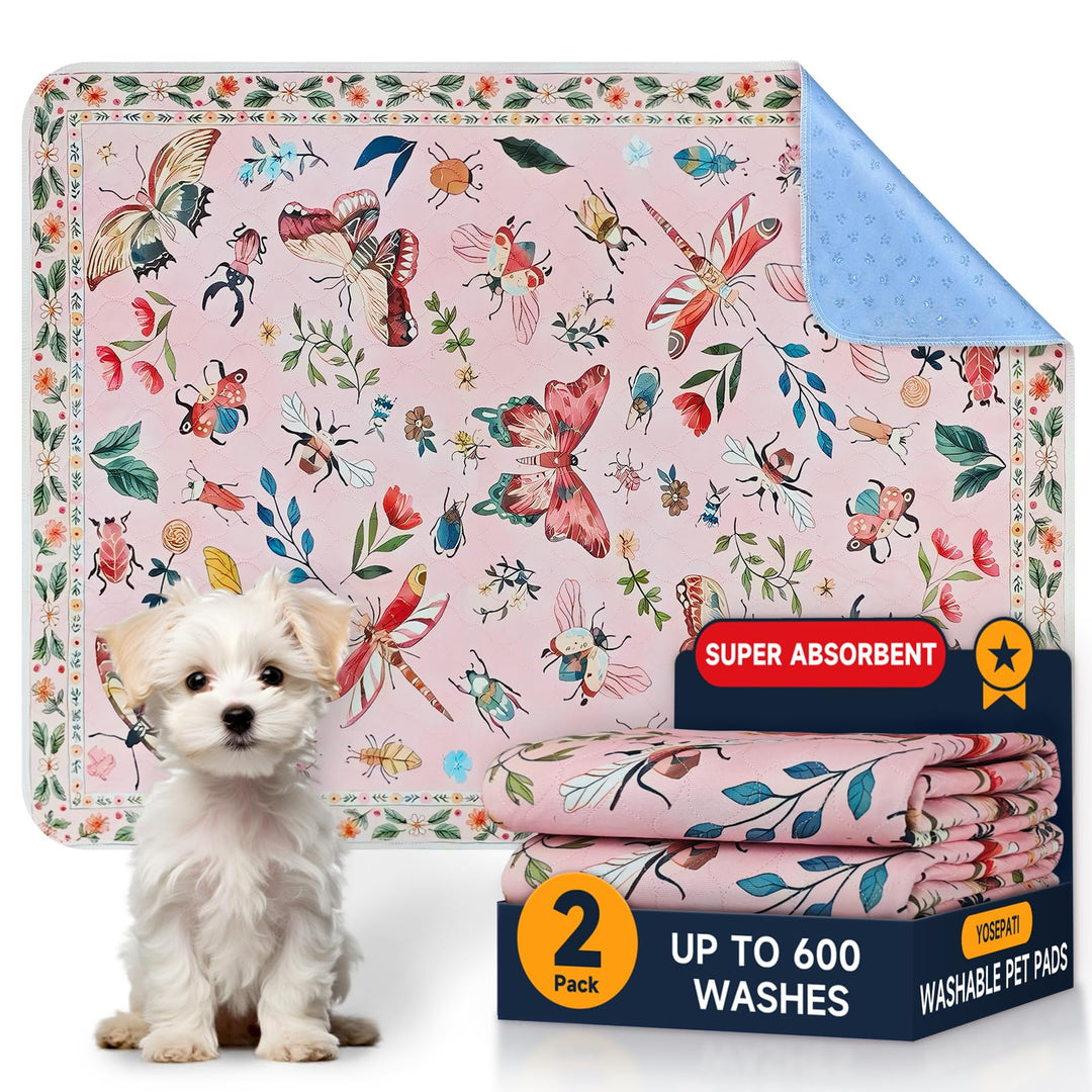 2 Waschbare Hundetoilette, 92 x 122cm, Wiederverwendbare Trainingsunterlag | Saugfähige und Auslaufs