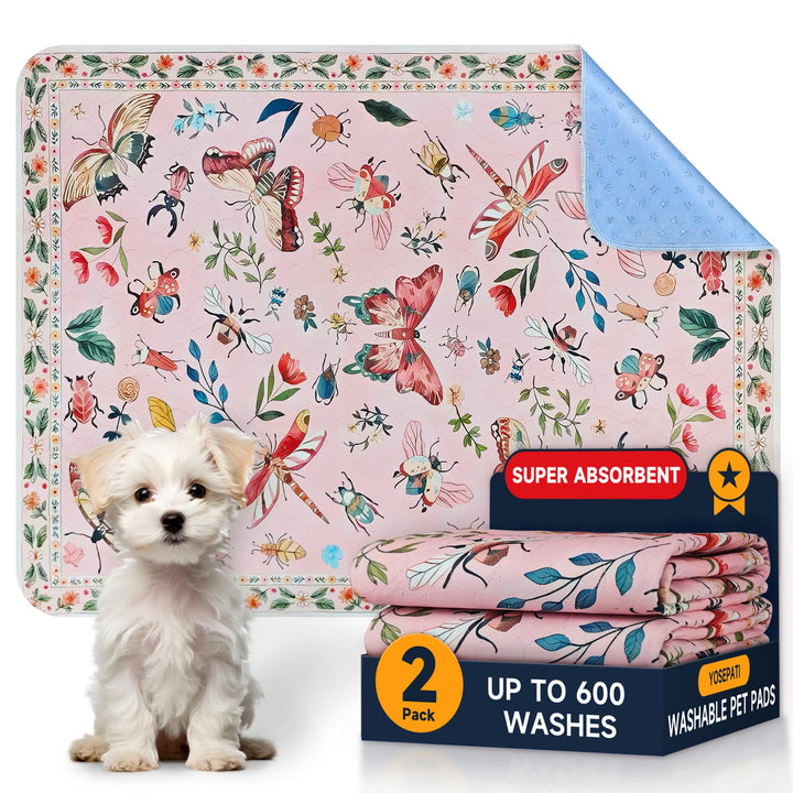 2 Waschbare Hundetoilette, 92 x 122cm, Wiederverwendbare Trainingsunterlag | Saugfähige und Auslaufs