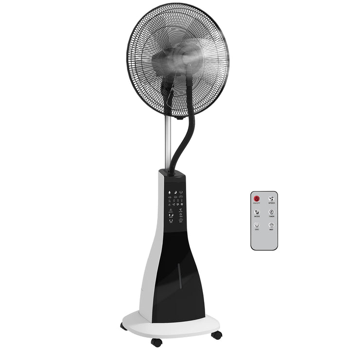 HOMCOM Ventilator mit Wasserkühlung, Standventilator mit Sprühnebel, Fernbedienung, Timerfunktion, o