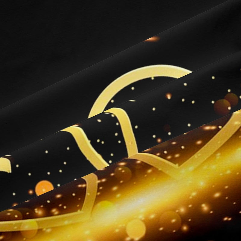 Freyamy 3D Herz Bettwäsche 135x200cm 4teilig Schwarz Gold Herzmotiv Liebe Luxus Bettwaren-Sets Mikro