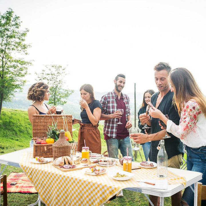Bonnlo Klapptisch Höhenverstellbar, Gartentisch Wetterfest, Balkontisch Klappbar – Tragbarer Mehrzwe