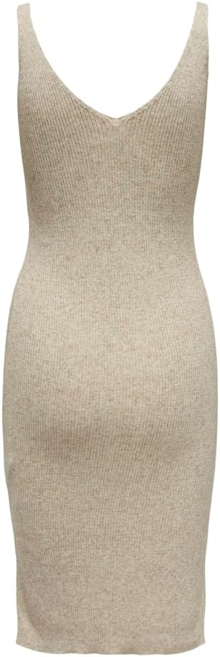 ONLY Damen Onllina Sl Slit Dress KNT Kleid L Pumice Stone, L Pumice Stone