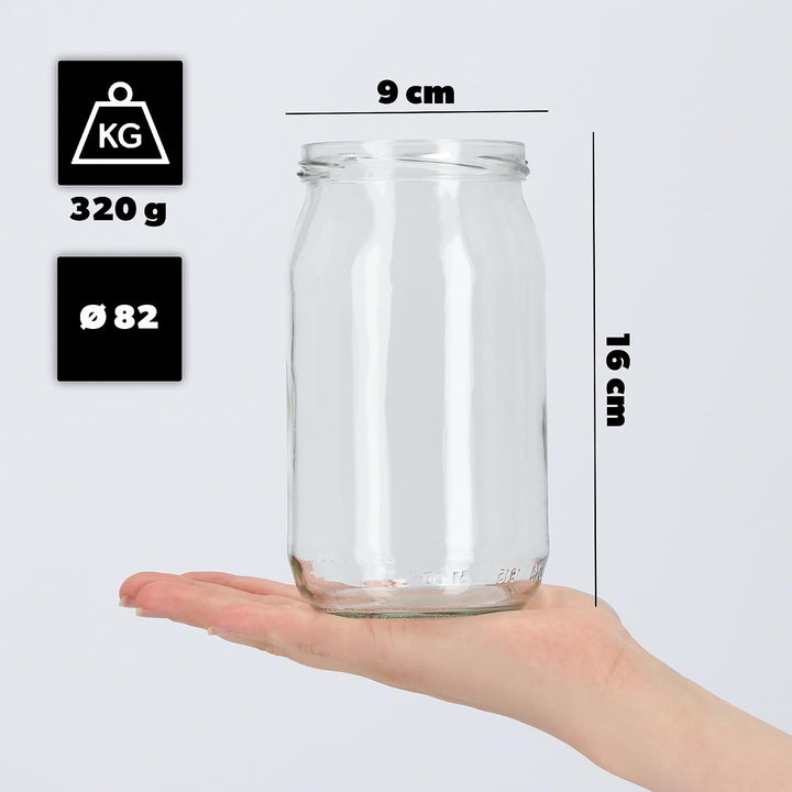 KADAX Einmachgläser 760ml TO82, Grosse Sturzgläser mit Schraubdeckel, Einkochgläser Fermentierglas f