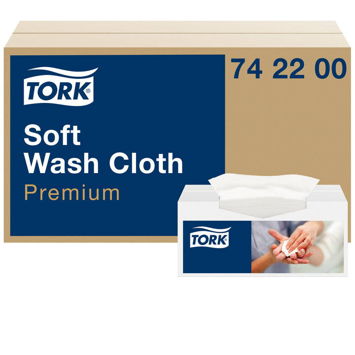 Tork weiches Waschtuch Weiss, Einzeltuchentnahme, Premium, hygienisch, 1 × 135 Tücher, 742200