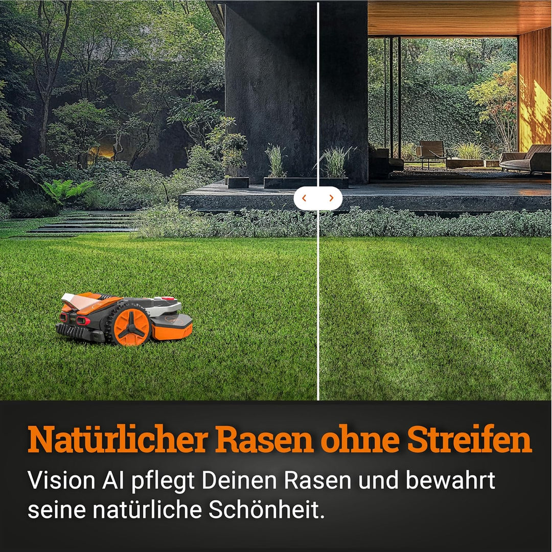 WORX Landroid Vision M550 Mähroboter WR205E für Gärten bis 550m², AI Rasenmäher Roboter ohne Begrenz