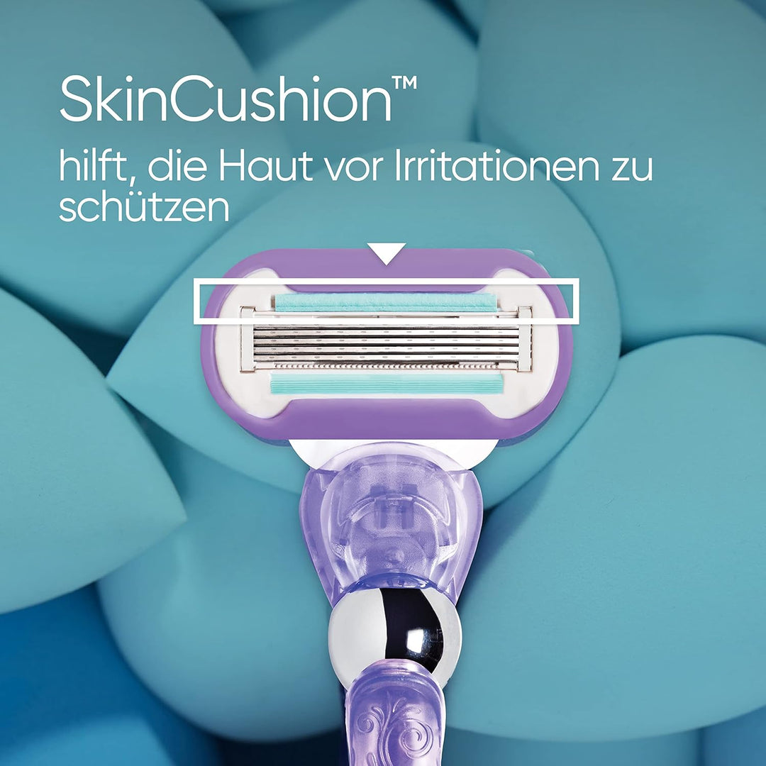 Gillette Venus Deluxe Smooth Swirl Rasierer Damen, Damenrasierer + 9 Rasierklingen mit 5-fach Klinge