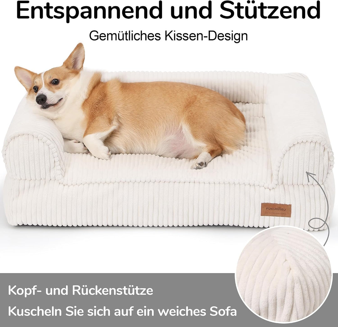 FUKUMARU Hundebett für grosse Hunde, Flauschiges &amp; Katensofa mit wasserabweisender TPU-Schicht, Cord