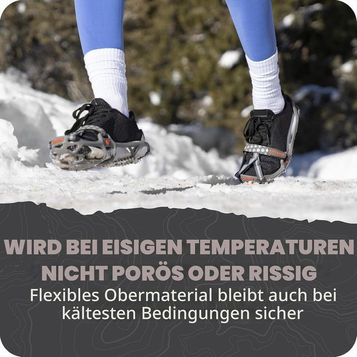 YAKTRAX Run Ice & Snow Grips für Laufschuhe, 3mm Carbide-Steel Spikes & 1.4mm Stainless-Steel Coils,