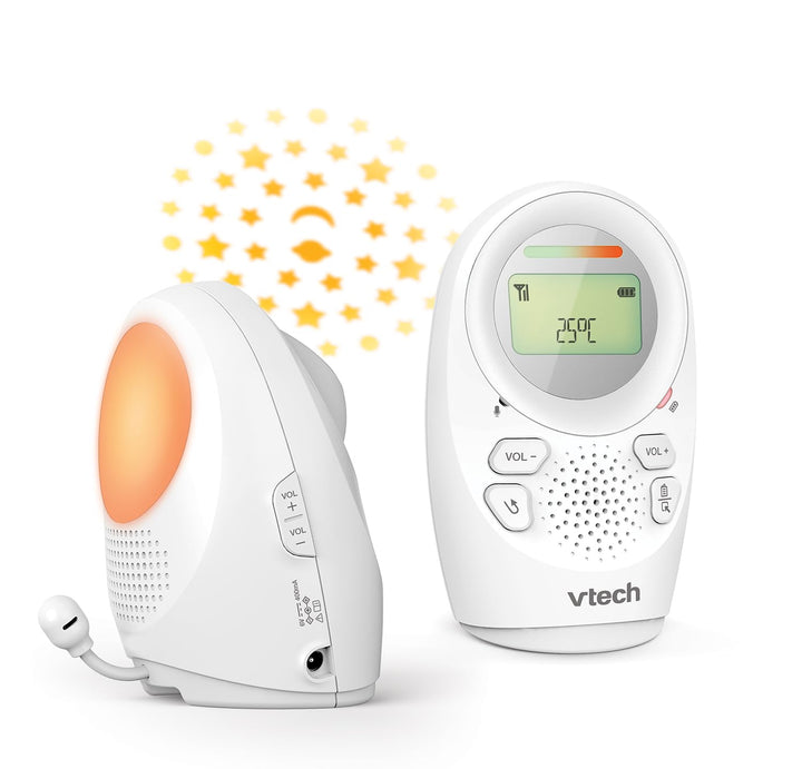 VTech Digitales Audio-Babyphon DM1212 – DECT-Technologie, Gegensprechfunktion, Geräuschpegelanzeige,