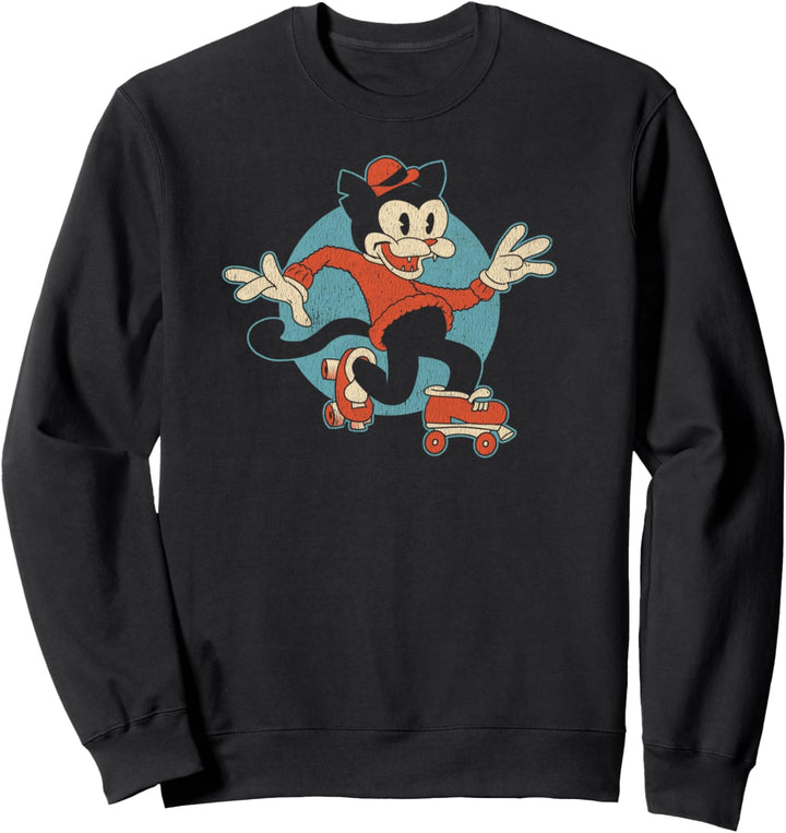 Rollschuh Funky Cat - Retro Style Sweatshirt