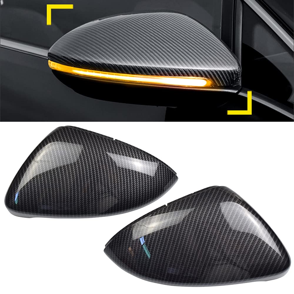 1 Paar Spiegelkappen Links Rechts Seitenspiegel Abdeckkappen für Golf MK7 7.5 GTI 7 Golf 7 R für T-o
