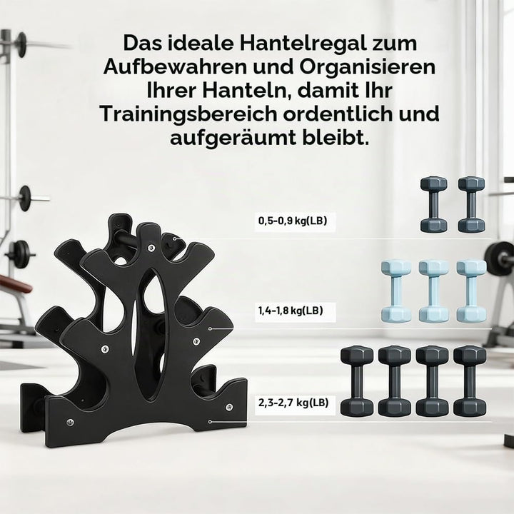23x22,5x8,5cm Hantelständer, 3 Stufiger Hantel Gewichts Ständer Krafttraining Hantel Aufbewahrungsha