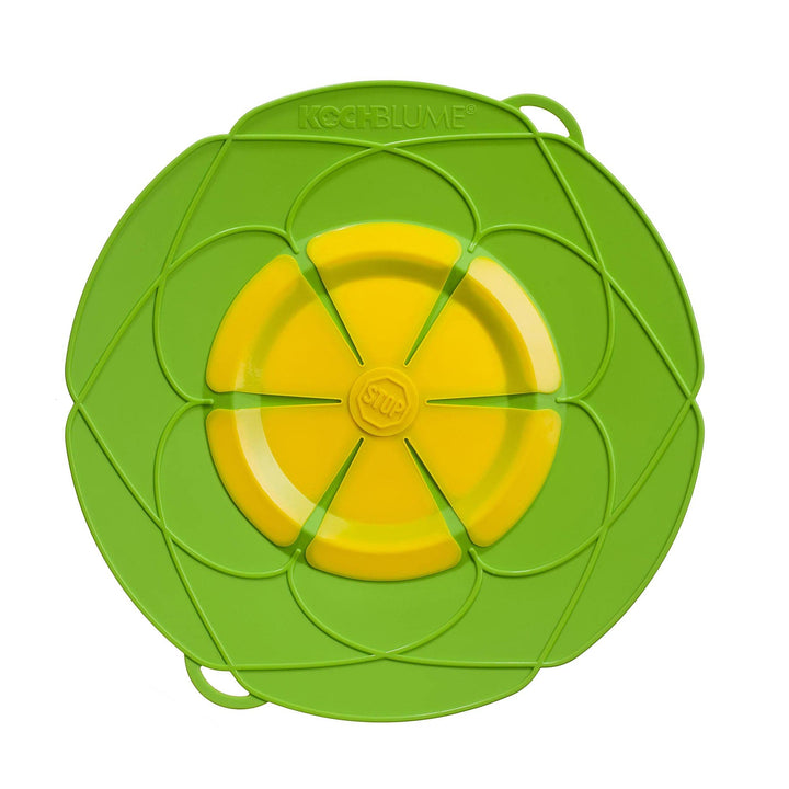 Kochblume das Original, Silikon Überkochschutz für Töpfe und Pfannen, Mikrowellen-Deckel, Spritzschu